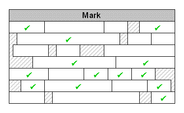 diagram of heap with live objects marked